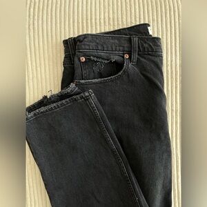 Abercrombie & Fitch Black 90’s Straight Leg Ultra High Rise Curve Love Jeans